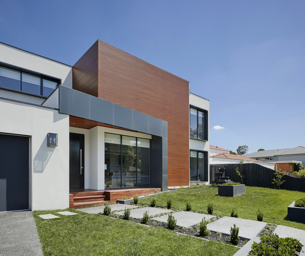 Modern architectural home exterior ideal for private viewings
